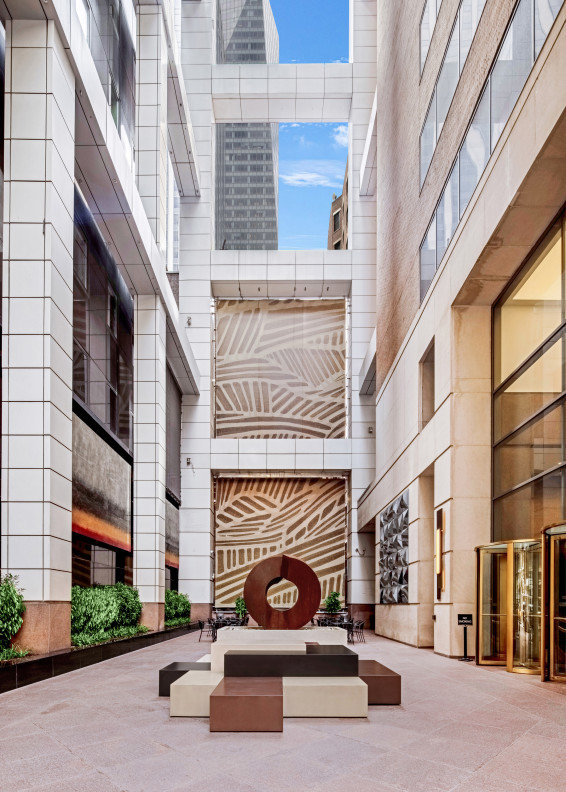 The 15-story, open-air Atrium offers tenants the daily opportunity to gather, relax, socialize, and decompress surrounded by Art & Sculpture in a scheme conceived by the international designer, Clodagh